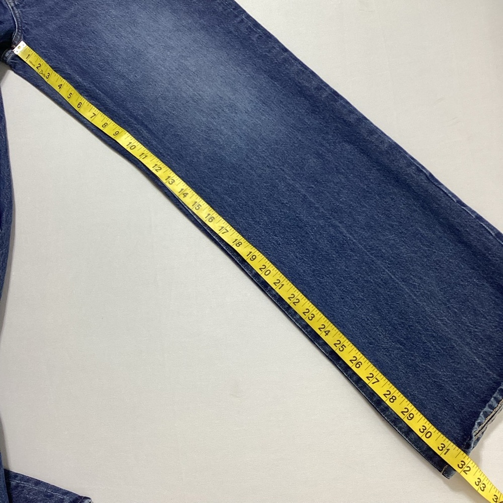 Express Wide Leg High Rise Rígid Blue Denim Jeans - Picture 12 of 15